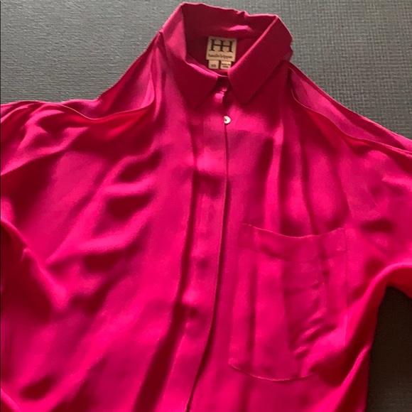 Haute hippie Cold Shoulder Silk Button-Down Shirt - Picture 6 of 7